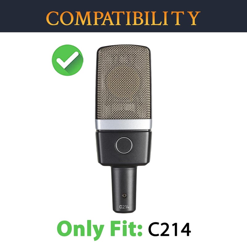 SoloWIT 2Pcs Microphones Pop Filter for AKG C214 Large-Diaphragm Condenser (C214d1), Protective Mic Cover Windscreen Foam - Black - Image 2