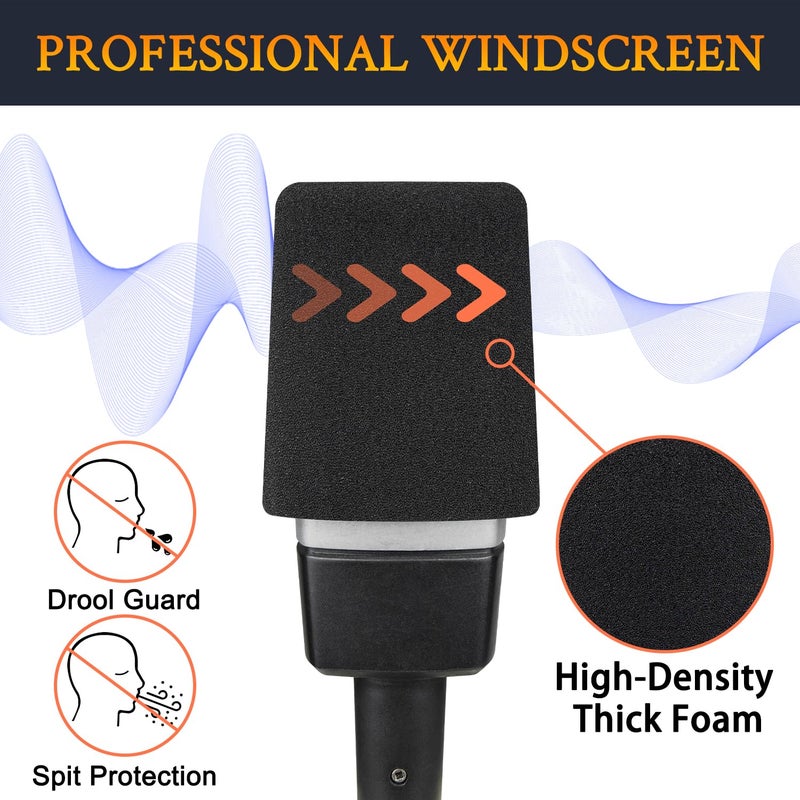 SoloWIT 2Pcs Microphones Pop Filter for AKG C214 Large-Diaphragm Condenser (C214d1), Protective Mic Cover Windscreen Foam - Black - Image 4