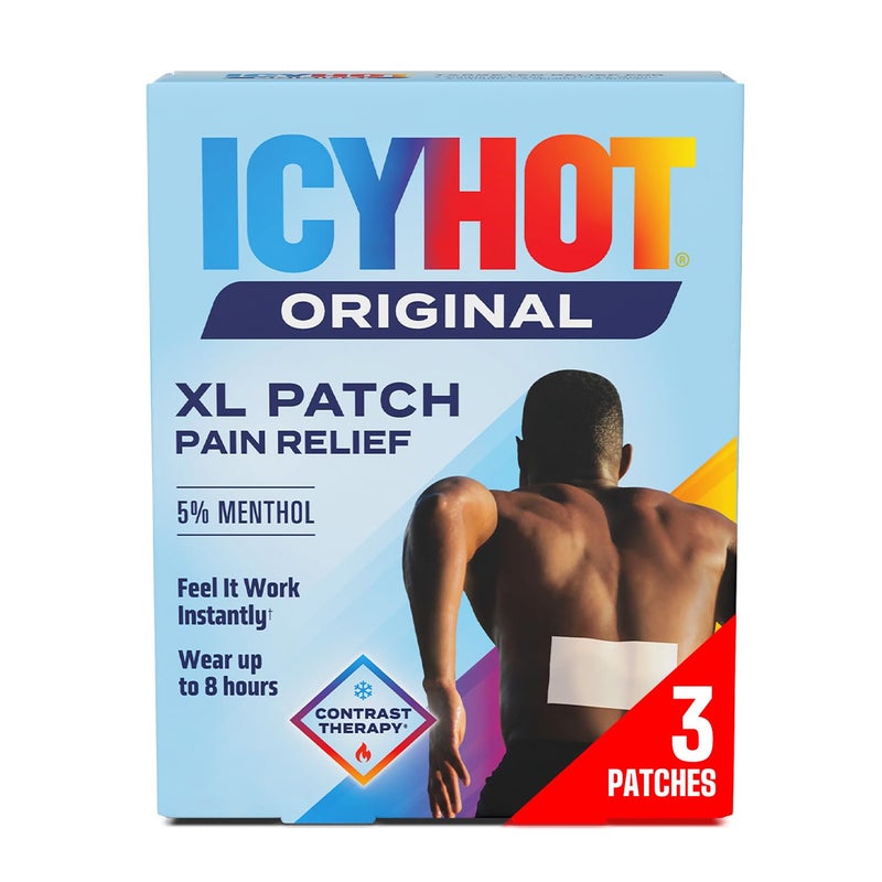 Icy Hot لصقة تخفيف الألم الأصلية إيسي هوت XL (3 قطع) للظهر والمناطق الكبيرة - Image 1