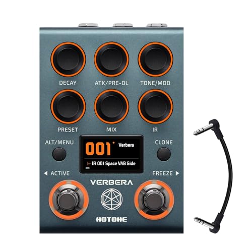Hotone Verbera Convolution Reverb Pedal Dual Engine Stereo Reverb with 120 IRs XR Algorithm MIDI USB StudioGrade Effects for Guitar Synths and FX LoopsIncl 1PCS TRS cable by VOLKTONE - Image 1