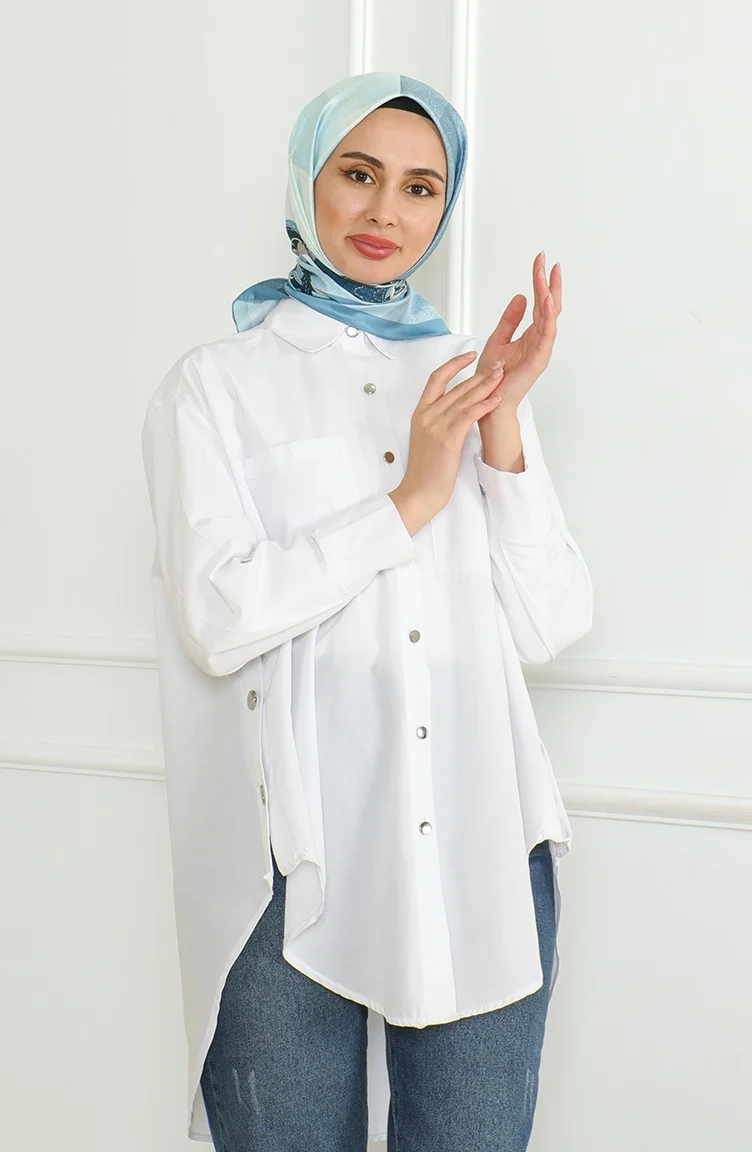 Sefa Merve Karaca Rayon Scarf 81054-04 Blue