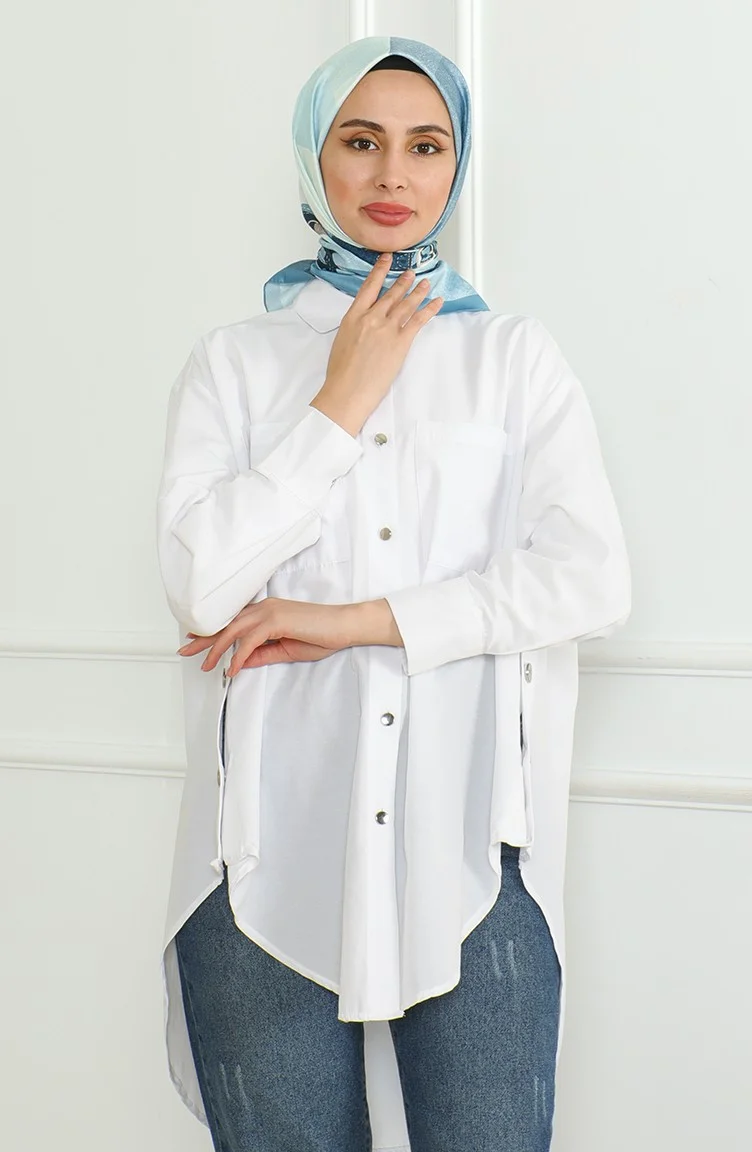 Sefa Merve Karaca Rayon Scarf 81054-04 Blue