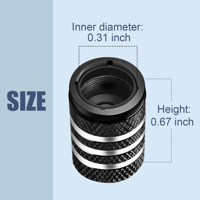 DECURCAR Tire Valve Stem Caps Cover - (5 Pack) Tire Air Cap N2 Nitrogen Metal with Plastic Liner Corrosion Resistant Leak-Proof for Car Truck Motorcycle Bike Black - Image 3