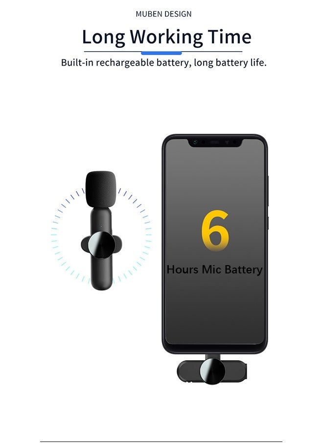 Blue zoo - Wireless Lavalier Microphone, Plug-Play Mini Mic with Noise Reduction, 2 USB-C Microphone for iPhone 15 iPad Android Phone PC and Laptop Video Recording Interview Vlogging - Image 1