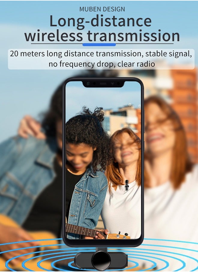 Blue zoo - Wireless Lavalier Microphone, Plug-Play Mini Mic with Noise Reduction, 2 USB-C Microphone for iPhone 15 iPad Android Phone PC and Laptop Video Recording Interview Vlogging - Image 1