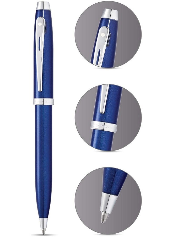 شيفر قلم حبر جاف Sheaffer Gift 100 - أزرق لامع مع حافة مطلية بالكروم  - Image 2