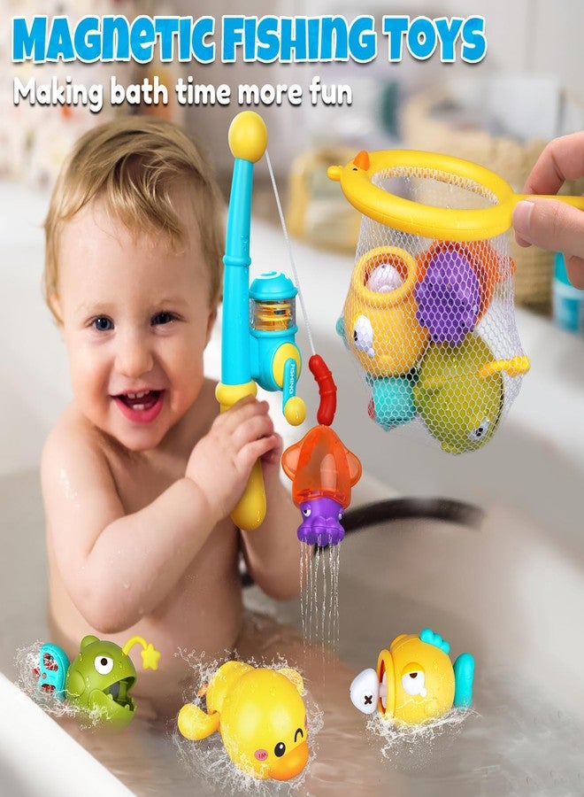 VConejo Baby Bath Toys for Kids Ages 1-3, Magnetic Fishing Games with Floating Bathtub Wind-Up Toys & Fishing Net, Fishing Rod Water Pool Toys for Toddlers 1-3 - Image 2