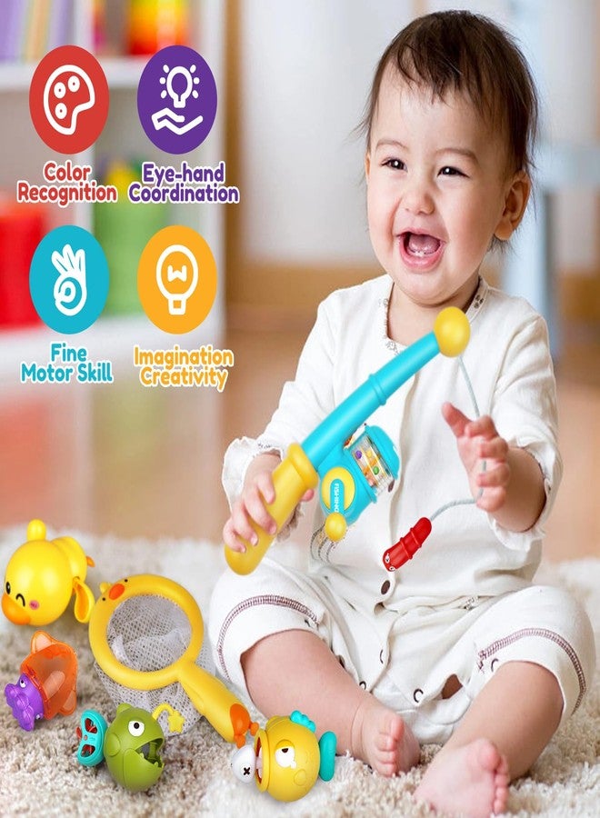 VConejo Baby Bath Toys for Kids Ages 1-3, Magnetic Fishing Games with Floating Bathtub Wind-Up Toys & Fishing Net, Fishing Rod Water Pool Toys for Toddlers 1-3 - Image 5