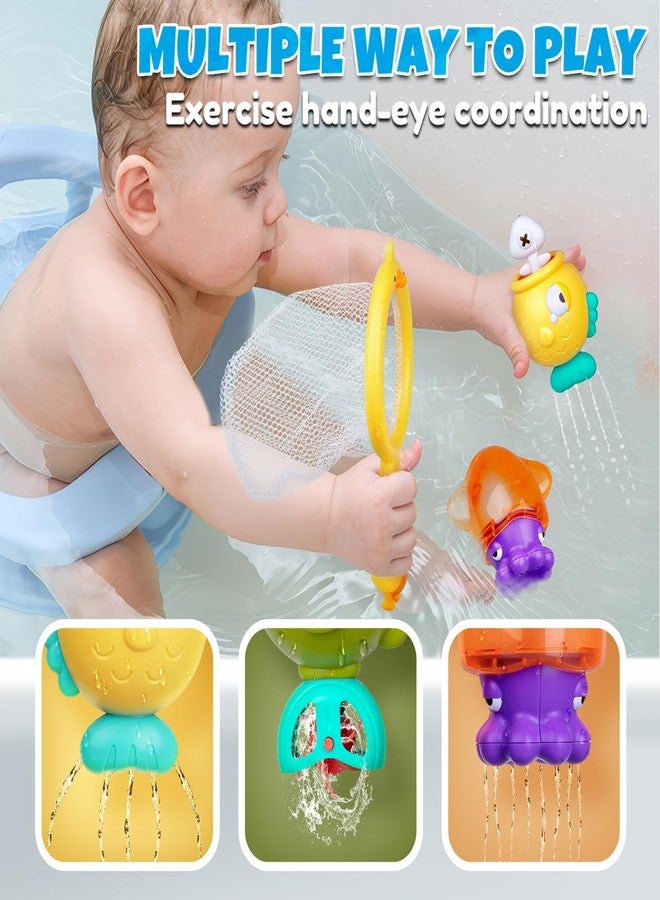VConejo Baby Bath Toys for Kids Ages 1-3, Magnetic Fishing Games with Floating Bathtub Wind-Up Toys & Fishing Net, Fishing Rod Water Pool Toys for Toddlers 1-3 - Image 3