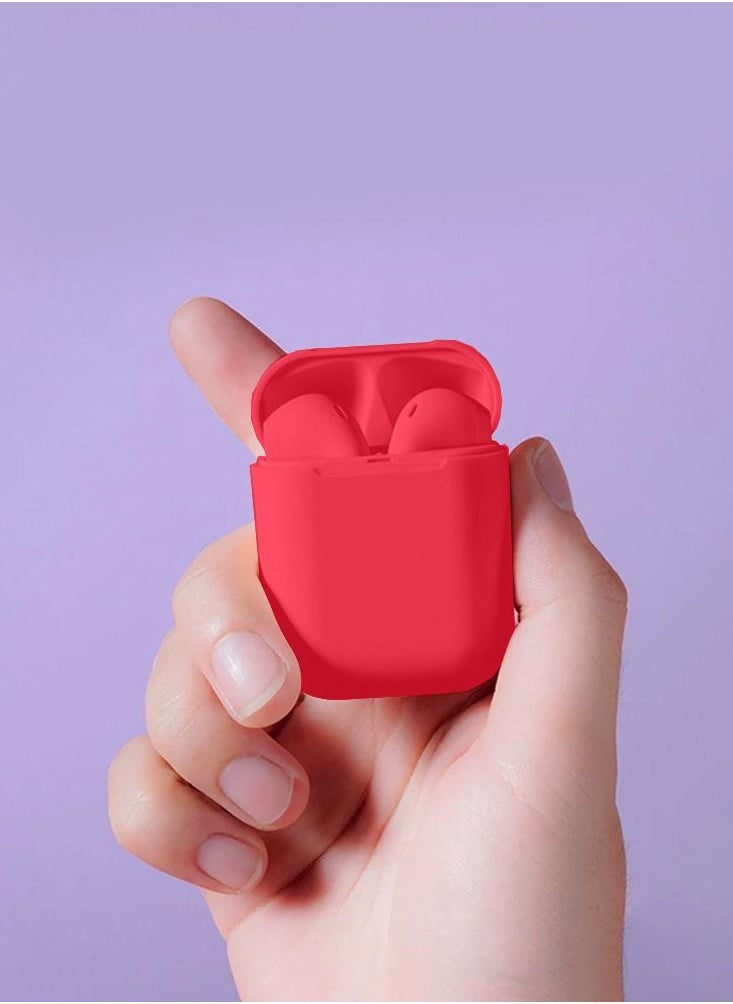 CATANES - Inpods 12 Wireless Bluetooth V5.0 Earphones TWS Touch Control Sport Earbuds with Charging Case Rose Red - Image 1