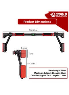 Eworld Sturdy Doorway Chin up bar with Gloves and Children Hanging Rings, Featuring 2 way Safe Support, Locking Adjustable Width and No Screw Wall Mount, All in One Gym System for Total Upper Body Workout  - Image 4
