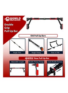 Eworld Sturdy Doorway Chin up bar with Gloves and Children Hanging Rings, Featuring 2 way Safe Support, Locking Adjustable Width and No Screw Wall Mount, All in One Gym System for Total Upper Body Workout  - Image 3