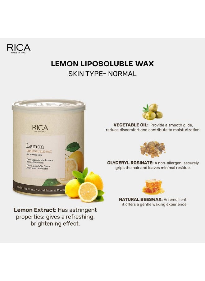 Rica Rica Lemon Liposoluble Painless Hair Removal Wax For Men & Women| Quick & Easy Tan Removal Waxing for Normal Skin| 800 ml, Pack of 1  - Image 2