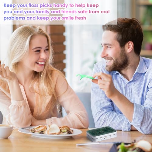 Gerkia Dental Floss Portable Case, Easy to Store Floss Picks of Various Sizes, Portable Dental Floss Dispenser is Perfect for Travelling, Hotels, Dinners, Appointments.Emerald Green Leaf - Image 5