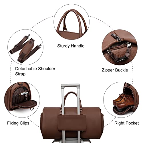 Modoker Garment Bags for Travel Carry on Duffle Bags for Airplane Weekender Suit Bags for Men Travel,2 in 1 Travel Duffel ang Garment Bags for Hanging Clothes,Black - Image 5