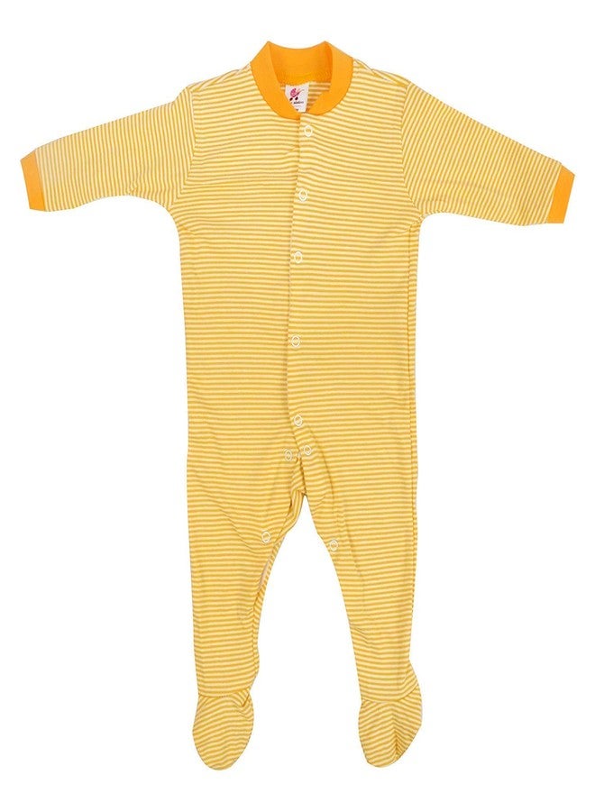 ميني بيري طقم ملابس نوم قطنية للأطفال الرضع من ميني بيري باللون الأصفر، مناسب للأطفال من عمر 3 إلى 6 أشهر - 3 قطع - Image 2