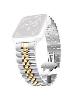 Suitable for Apple Watch Ultra 49mm | Series 8 | 7 45mm | SE 2 | 6 | SE | 5 | 4 44mm | 3 | 2 | 1 42mm Stainless Steel Watch Strap 20mm Silver Gold