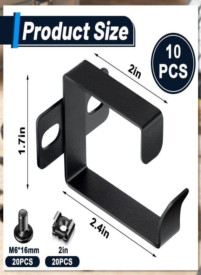 Dunzy 10 Pieces Server Rack Cable Management D Ring Hooks Cable Hooks Black Cable Management Rack Wire Organizer Cable Organizers Vertical Rack Mount Server Rack Accessories for Network Cables Fiber Optic - Image 2
