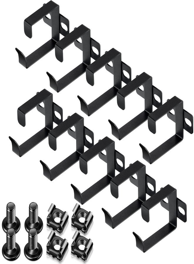 Dunzy 10 Pieces Server Rack Cable Management D Ring Hooks Cable Hooks Black Cable Management Rack Wire Organizer Cable Organizers Vertical Rack Mount Server Rack Accessories for Network Cables Fiber Optic - Image 1