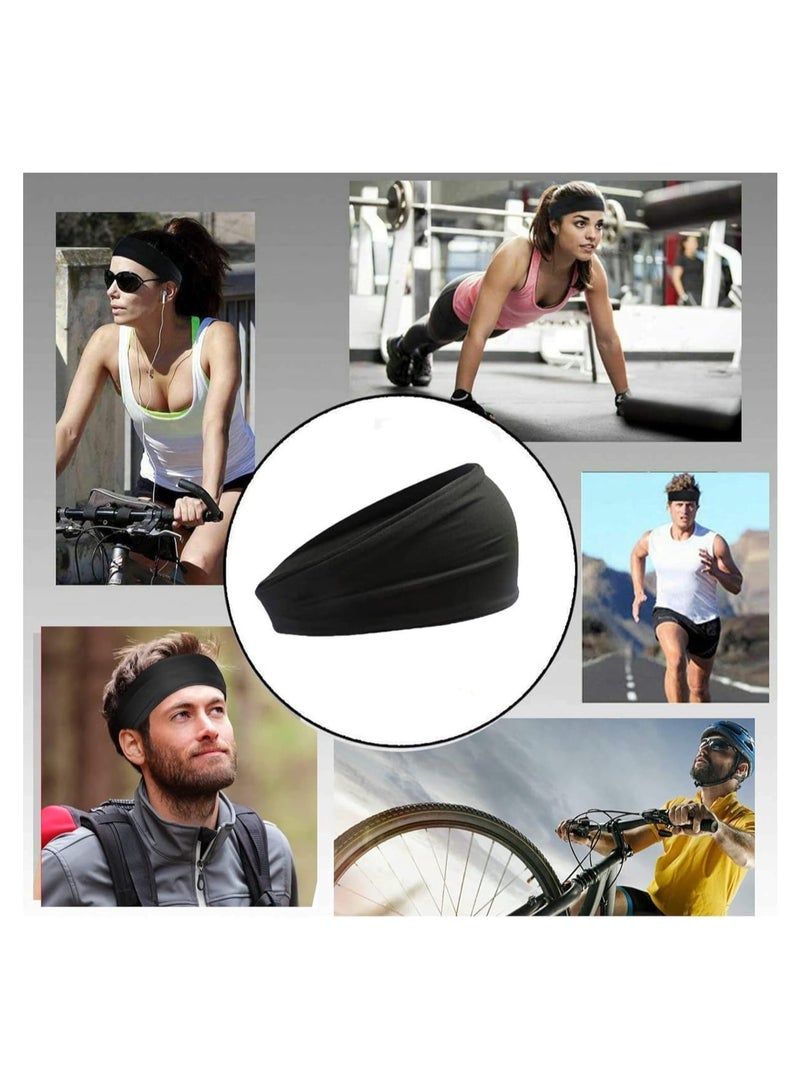 أنمي 4 قطع عصبة رأس رياضية للرجال والنساء للجري كروس فيت لركوب الدراجات الهوائية واليوغا وكرة السلة والتمارين الرياضية عصبة شعر للجنسين قابلة للتمدد وممتصة للرطوبة - Image 2