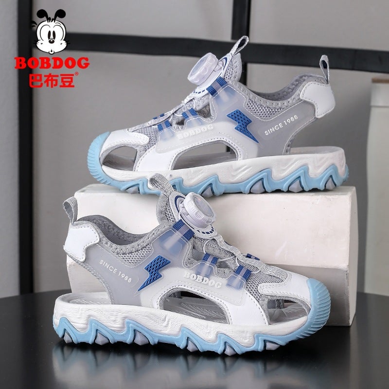 Babudou Boys' Sandals Summer Cut Out Breathable Kidsren'S Toe-Cap Sandals Non-Slip Anti-Collision Beach Shoes Soft Sole Wear-Resistant - Image 2