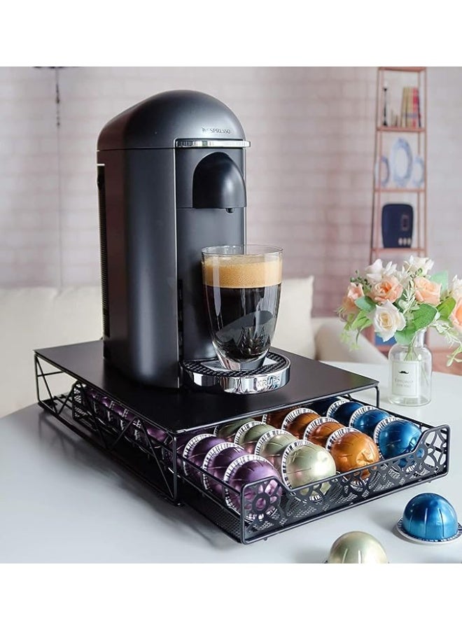 ريكابس درج لحمل وتخزين كبسولات القهوة متوافق مع كبسولات فيرتولين ويتسع لـ 40 كبسولة من ريكابس، لون اسود - Image 5