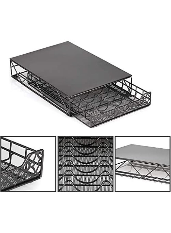 ريكابس درج لحمل وتخزين كبسولات القهوة متوافق مع كبسولات فيرتولين ويتسع لـ 40 كبسولة من ريكابس، لون اسود - Image 3
