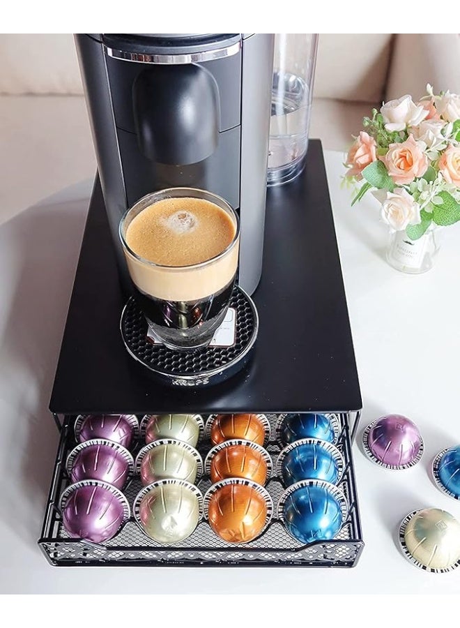 ريكابس درج لحمل وتخزين كبسولات القهوة متوافق مع كبسولات فيرتولين ويتسع لـ 40 كبسولة من ريكابس، لون اسود - Image 2