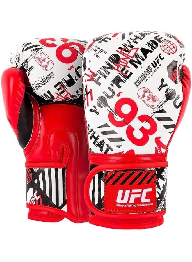 قفازات الملاكمة المصنوعة من UFC للشباب، حجم 6 أونصات، أحمر