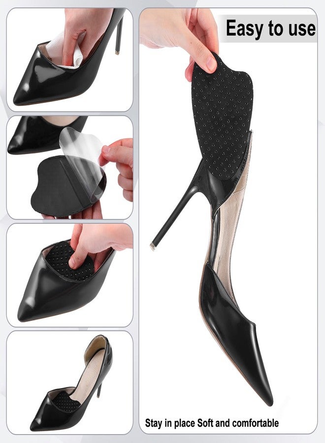 Jecery 4 Pairs Anti-Sliding Forefoot Cushions Ball of Foot Cushions for Women Toe Pads Half Insole Insert with Anti-Slip Grip Dots Pain Relief for High Heels Open Toe Pointe Shoes Sandals(Black) - Image 4