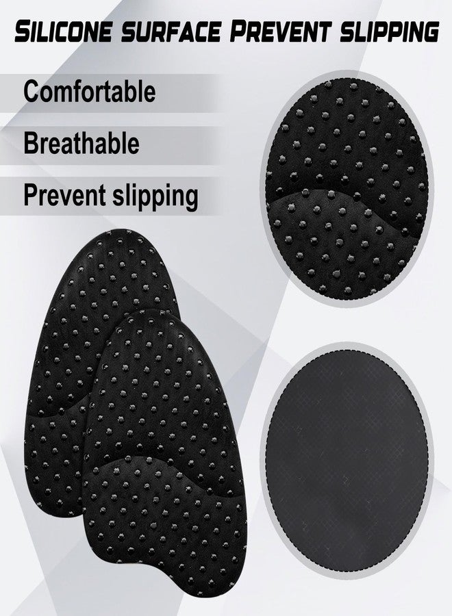 Jecery 4 Pairs Anti-Sliding Forefoot Cushions Ball of Foot Cushions for Women Toe Pads Half Insole Insert with Anti-Slip Grip Dots Pain Relief for High Heels Open Toe Pointe Shoes Sandals(Black) - Image 3