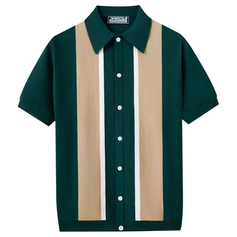 Men's Polo Shirt, Short Sleeve, Color Block - Image 2