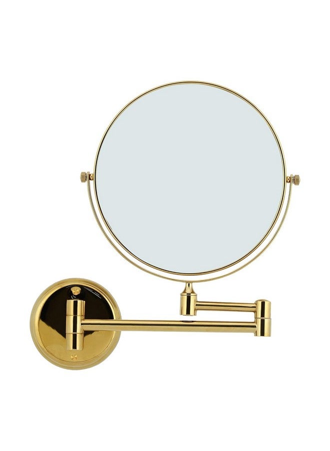 RFV1 Brass Shaving Mirror II Makeup Mirror II Bathroom Mirror with 5X Magnifying Mirror (Gold,8Inch) WallMount - Image 1
