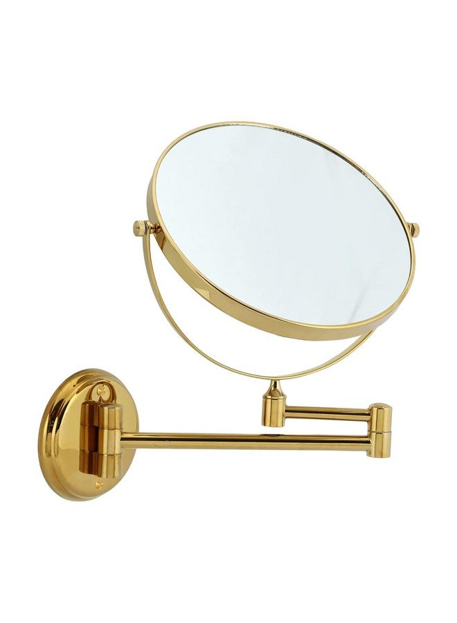 RFV1 Brass Shaving Mirror II Makeup Mirror II Bathroom Mirror with 5X Magnifying Mirror (Gold,8Inch) WallMount - Image 2