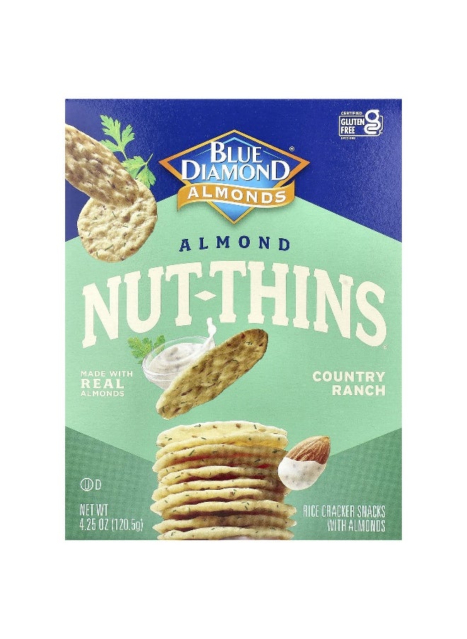Blue Diamond Blue Diamond, Almond Nut-Thins®, Rice Cracker Snacks with Almonds, Country Ranch, 4.25 oz (120.5 g)  - Image 1