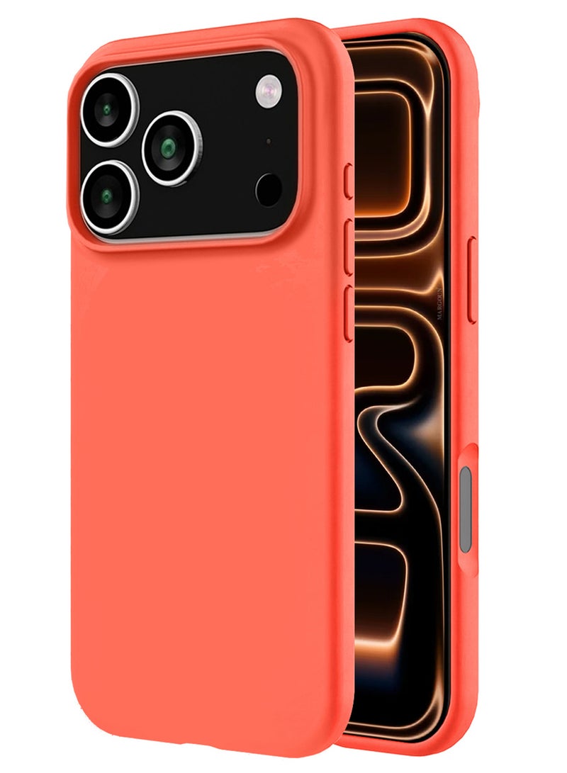 CATANES Silicone Protective Phone Case for iPhone 17 Pro Max - Soft Anti-Scratch Microfiber Lining Ultra Slim Drop Protection Phone Cover - Peach - Image 5