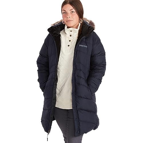 MARMOT Women's Montreal Mid-Thigh Length Down Puffer Coat, Midnight Navy, Large - Image 1