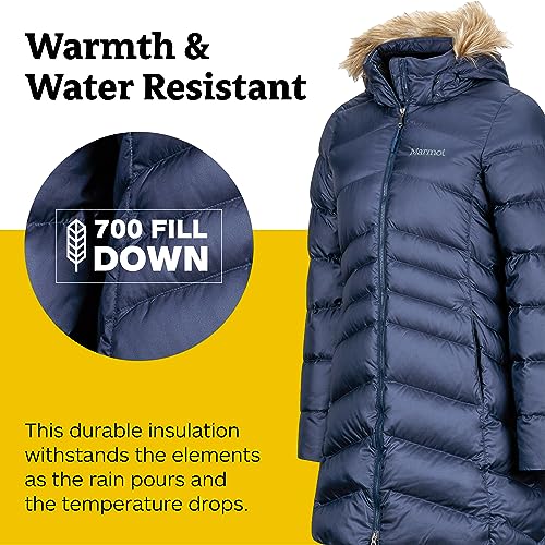 MARMOT Women's Montreal Mid-Thigh Length Down Puffer Coat, Midnight Navy, Large - Image 4