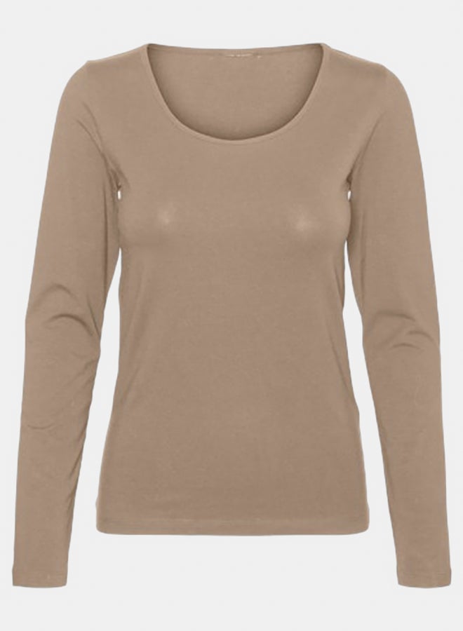 VERO MODA VERO MODA Womens Lulu Longsleeve U-Neck Top Juniors 