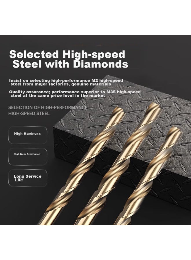 Huhao 13-piece Set, Extra-hard Twist Drill Bits For Drilling Iron, Holes, Alloy, And Stainless Steel, Specialized For Electric Hand Drill - Image 3