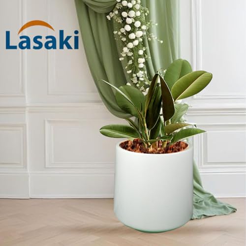 Lasaki Clara White Ceramic Plant Pot with Drain Holes (H-12.5 X D-12.5 Cm) | Flower Planter for Indoor & Outdoor Plants | Pots Balcony, Home, Garden & Office Succulent Pot (Plants Not Included) - Image 3