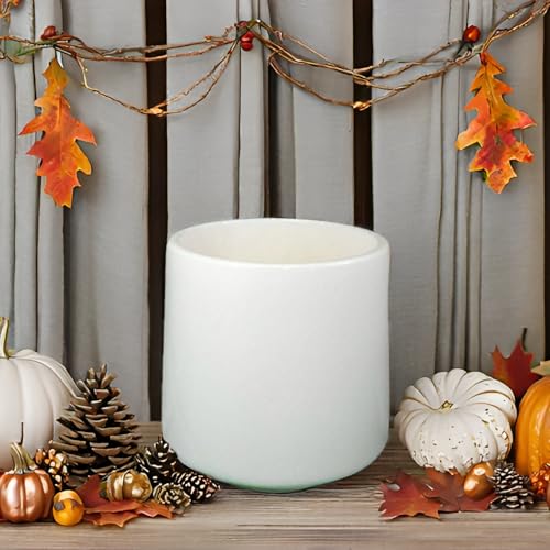 Lasaki Clara White Ceramic Plant Pot with Drain Holes (H-12.5 X D-12.5 Cm) | Flower Planter for Indoor & Outdoor Plants | Pots Balcony, Home, Garden & Office Succulent Pot (Plants Not Included) - Image 1