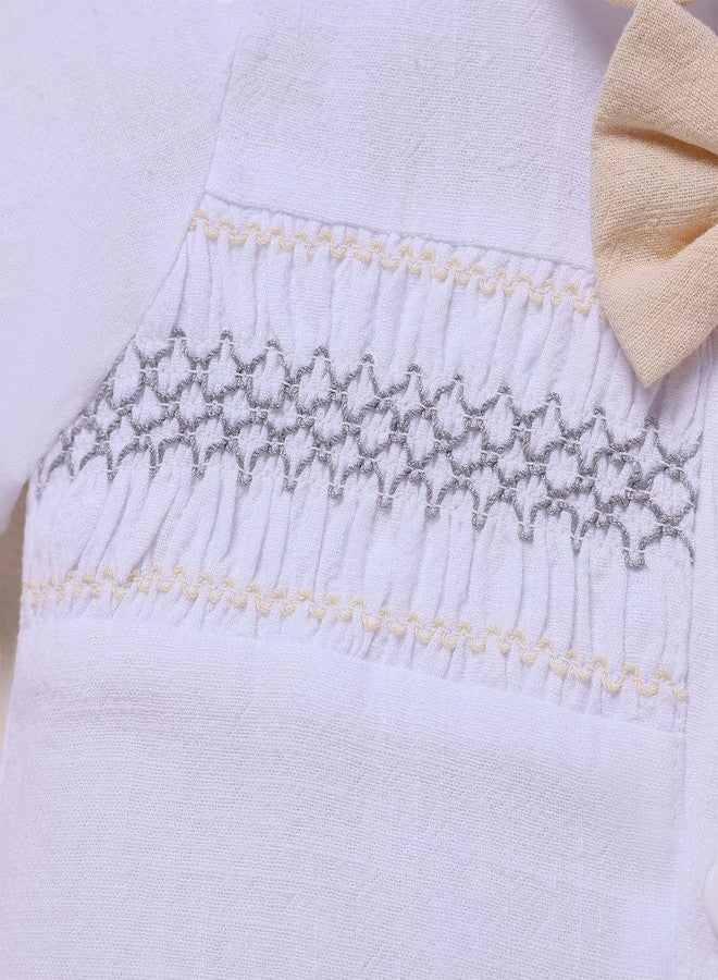IDOPIP ملابس تعميد IDOPIP للأولاد، بدلة رسمية أنيقة للأطفال الصغار، قميص أبيض مع ربطة عنق وبنطال بحمالات، مناسبة لحفلات الزفاف وأعياد الميلاد وجلسات التصوير، أبيض، مقاس 12-18 شهرًا - Image 5