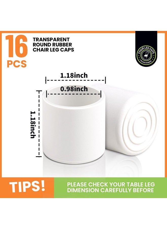 HNYYZL HNYYZL Rubber Chair Leg Caps,1inch,White Rubber Feet for Chairs,Chair Feet Protectors,Chair Leg Covers,Round Set of 16  - Image 2