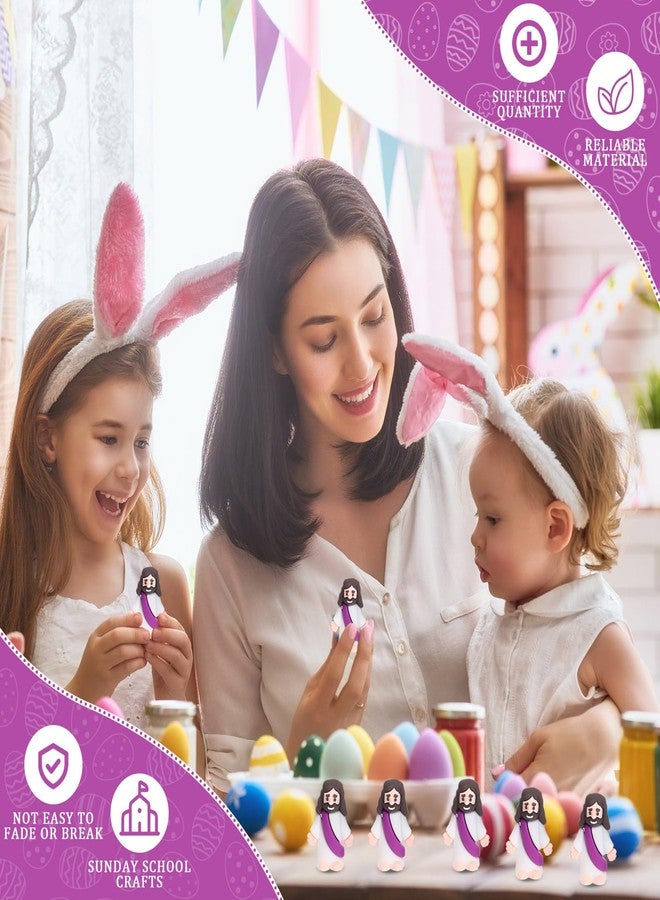 Barydat 300 Pack Mini Jesus Figurines Bulk Tiny Jesus Figures Christ Savior Religious Party Favors Pocket Rubber Toys to Hide and Seek for Easter Church Sunday School Baptism Gifts(Purple) - Image 3