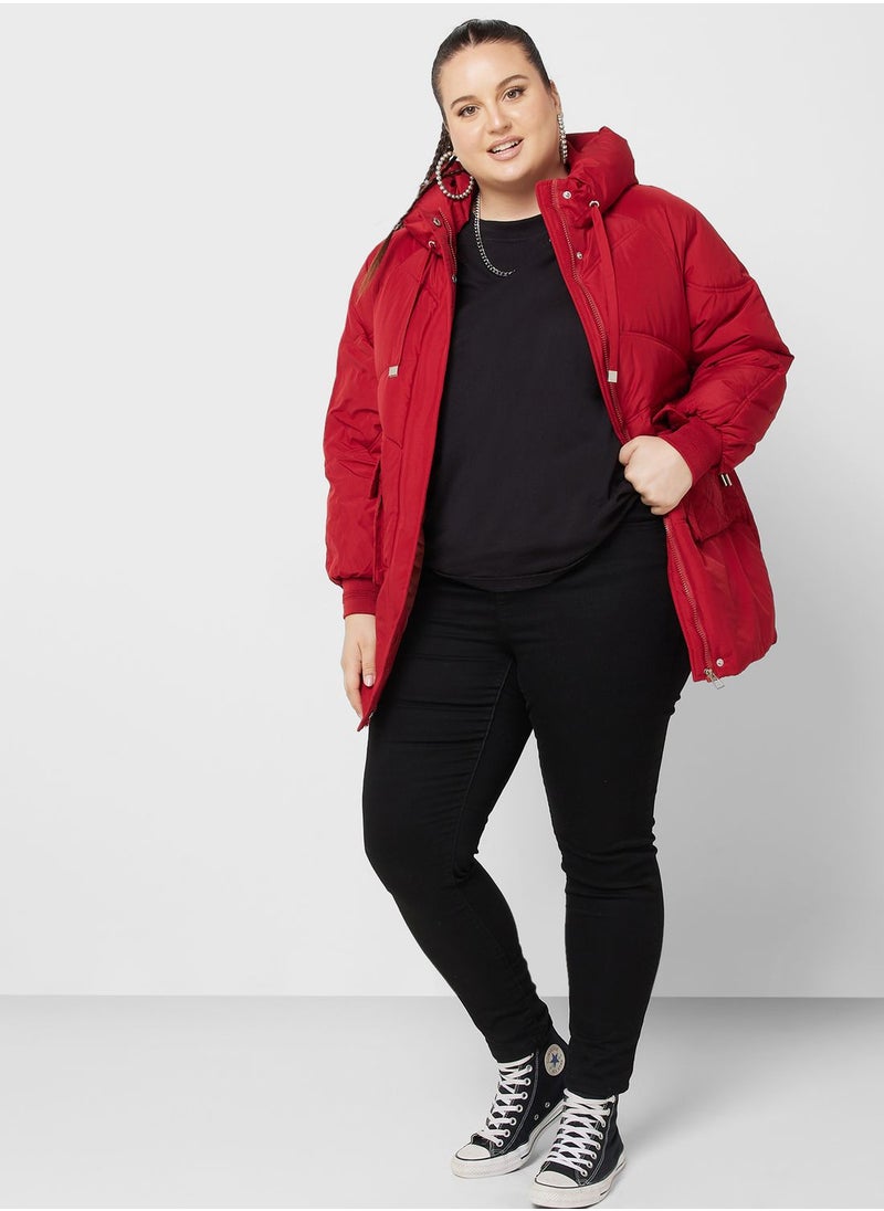 Ginger Plus - Puffer Jacket With Zipper - Image 1