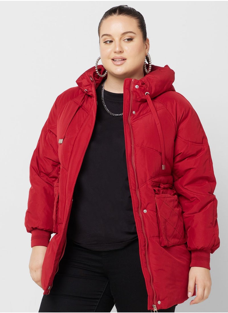 Ginger Plus - Puffer Jacket With Zipper - Image 1