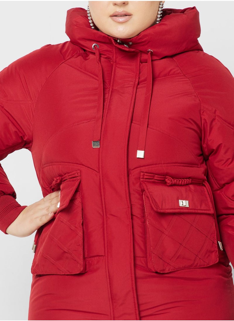 Ginger Plus - Puffer Jacket With Zipper - Image 1