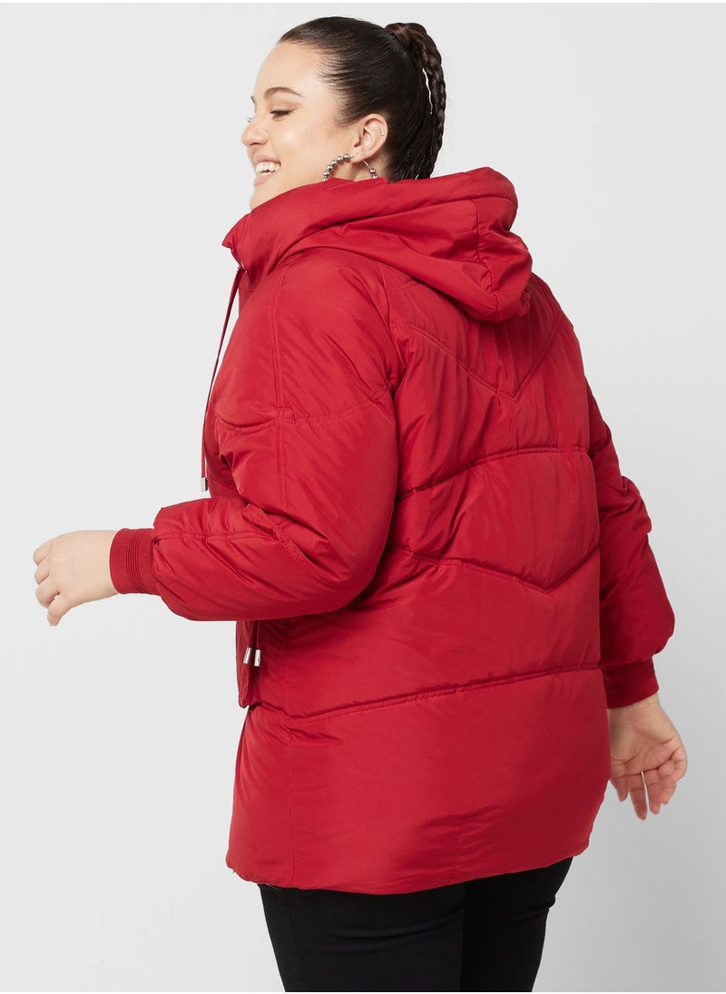Ginger Plus - Puffer Jacket With Zipper - Image 1