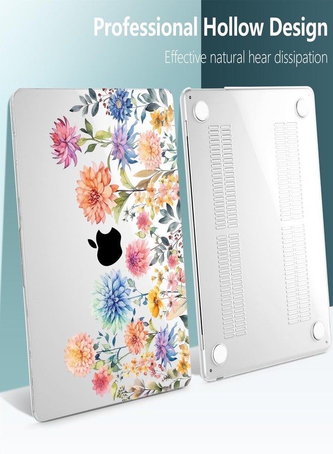 TWOLSKOO for M4 MacBook Air 13.6 inch Case 2025-2022 Release M4 A3240 M3 A3113 M2 A2681, Plastic Hard Shell & Screen Protector & Keyboard Cover & Trackpad Film, Beautiful Flowers - Image 5